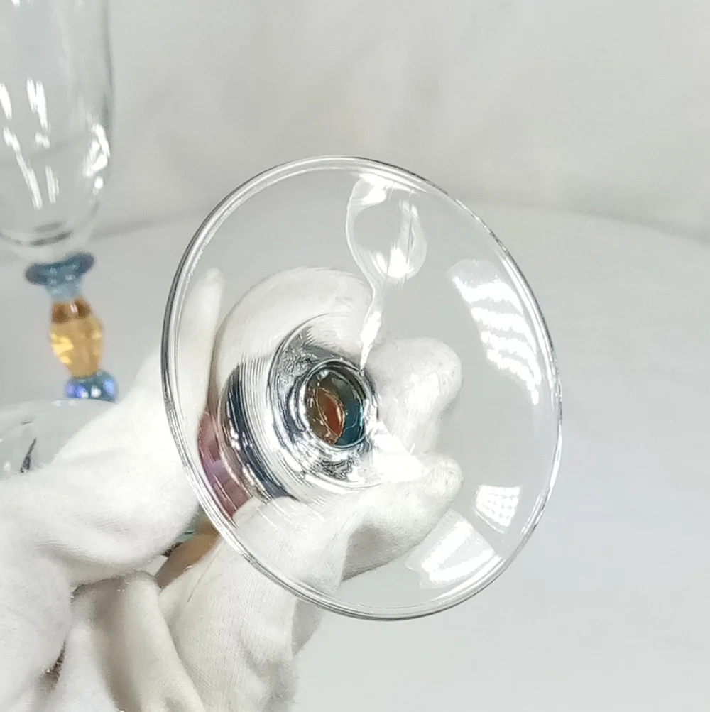 Set Of 3 Mikasa Estate Clear Amber Wine Glass Goblet